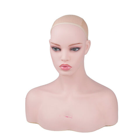 Realistic Plastic Female MANNEQUIN head lifesize display wig hat 17" PH-17 
