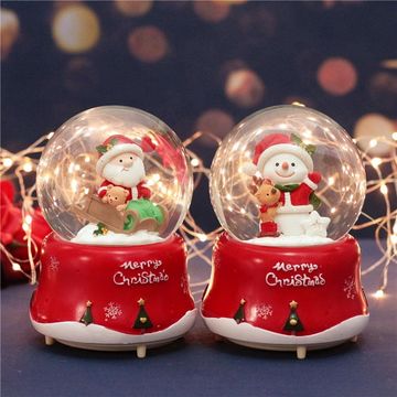 Christmas Snow Globe Music Box Santa Claus Environmental Friendly ...