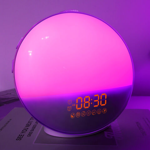 Led Colorful Atmosphere Lamp Smart Wake Up Light Sunrise Alarm Clock ...