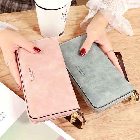 Buy China Wholesale Female Wallet Pu Leather Long Purse Black/pink