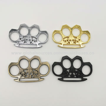 Black Grip Knuckle Duster - Gold and Black Punching Knuckles - Non