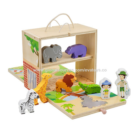 Buy Wholesale China 2020 New Arrived Zoo Playsets Wooden Zoo Animals Toys  For Kids W06a384 & Zoo Animals Toys at USD 3 | Global Sources