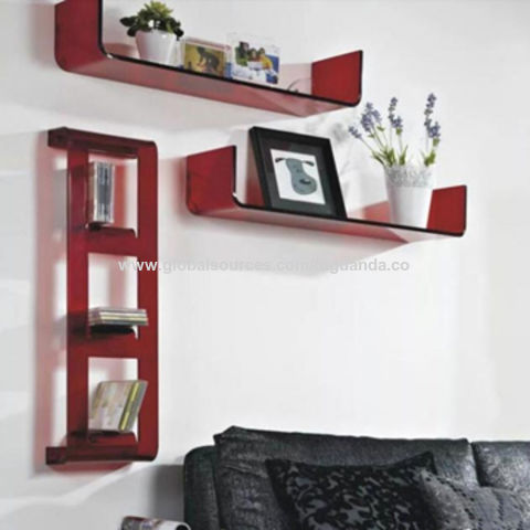 Customize Acrylic Wall Shelf, Acrylic Wall Bookshelf Bookcase