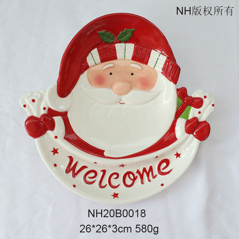 Christmas Tableware Cake Plate Santa Design 
