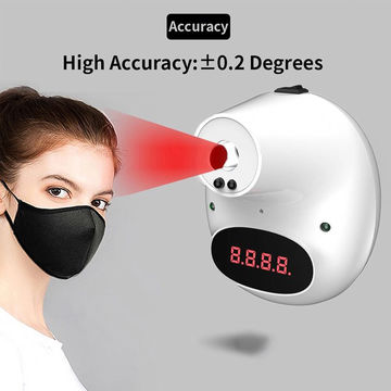 Wall-mounted hands free digital thermometer