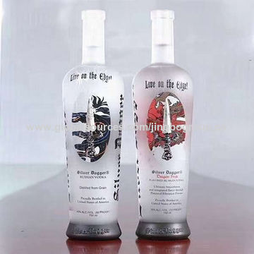 Botol anggur kaca buram 700ml 750ml 1000ml dengan logo sablon sutra khusus for sale at factory direct price