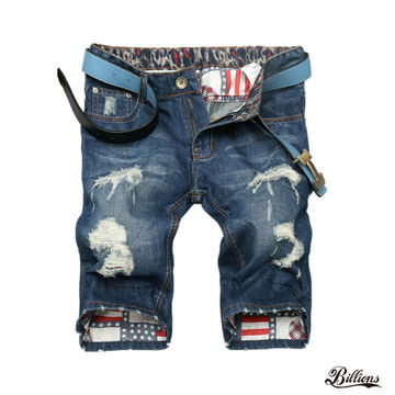 2021 Brand New New Men shorts Jeans Short Pants Destroyed Skinny jeans  Ripped Pant Frayed Denim size S-3XL