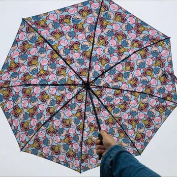 Airplane Aircraft Pattern Folding Rain Umbrella Parasol Windproof Travel Sun Umbrella Compact 