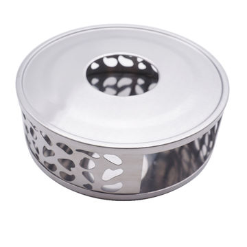 Stainless Steel Teapot Warmer Tea Coffee Glass Pot Candle Heating Base Warmer