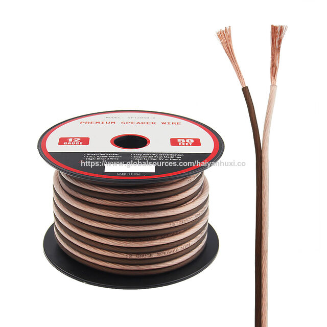 Frosted Flexible Transparent Rot 12AWG Lautsprecherkabel 50ft for sale at factory direct price