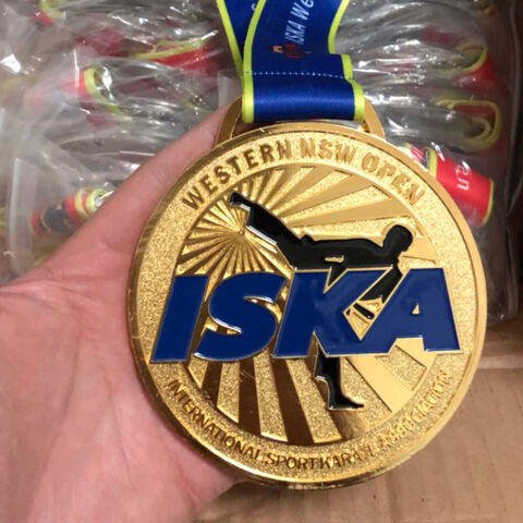 Hersteller Großhandel kundenspezifische hochwertige Laufmedaillen Trophäen Sportmedaillen mit Schlüsselbändern kundenspezifische Medaille