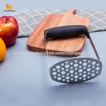 Buy Wholesale China Hand Plate Food Masher Potato Ricers Smooth Stainless  Steel Potato Masher With Black Handle & Stainless Steel Potato Masher at  USD 1.1