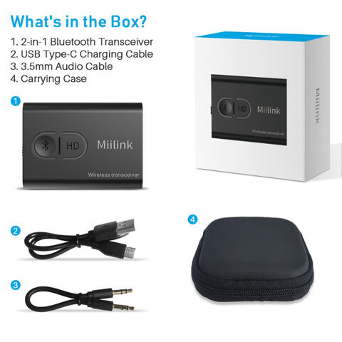 Adaptateur Bluetooth Audio 5.0, émetteur sans Fil 2 en 1, transmetteur USB  Bluetooth avec câble de