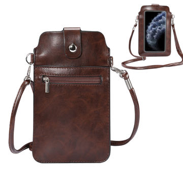 1PC Touch Screen Cell Phone Women Bag Purse Smartphone Wallet Leather  Shoulder Strap Handbag For Iphone Samsung Huawei