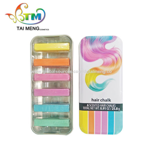 Buy Wholesale China 6 Colors Scented Temporary Hair Color Chalk In Tin Box  & Hair Color Chalk at USD 1.99