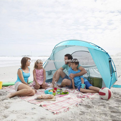 2-3 Person Beach Tent Beach Umbrella Outdoor Sun Shelter Canopy