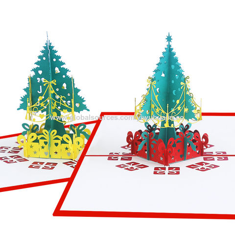Handmade 3D Pop Up Greeting Cards Merry Christmas Tree Xmas Thanks Holiday Gift 