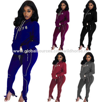 Tracksuit Sets Womens Ladies 2 Piece Sweatsuits Pullover Hoodie