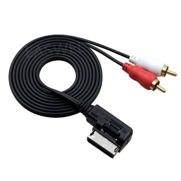Male 2 RCA RCA AUX cable adapter for Audi AMI/VW/Skoda MDI media interface