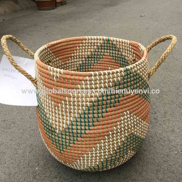 WOVEN STORAGE BASKET, Decorative Basket, Handmade Eco- Friendly