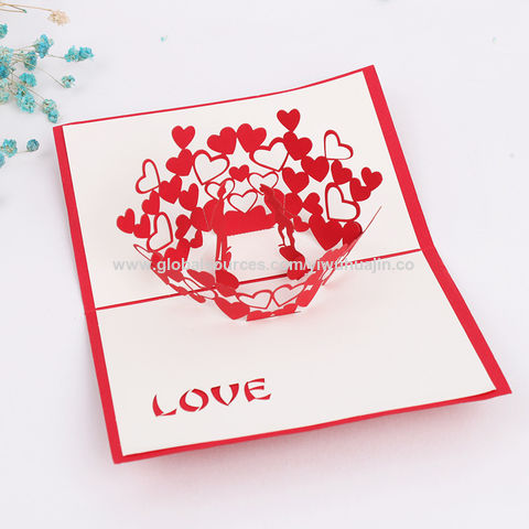 Handmade 3D Pop Up Greeting Cards Romantic Windmill Anniversary Valentine's Day 