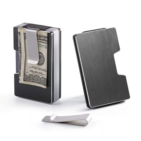 Compre Cartera Metálica Delgada Para Hombre Con Bloqueo Rfid