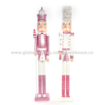 Figurine De Noël Casse-Noisette – Rose Et Vert Pastel – 42 Cm – Décoration – Palazzo INT