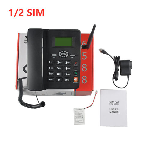 Teléfono inalámbrico fijo 4g Soporte telefónico de escritorio Gsm 850/ 900  / 1800 / 1900mhz Sim Card Teléfono inalámbrico con antena Radio Reloj