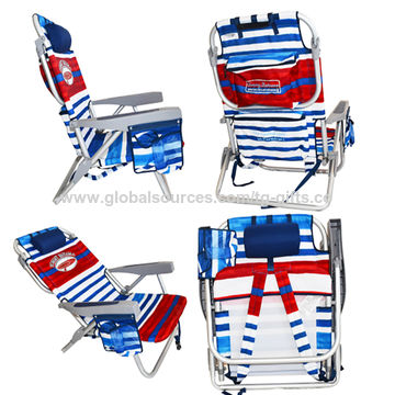 Tommy Bahama 5-Position Classic Lay Flat Folding Backpack Beach Chair 