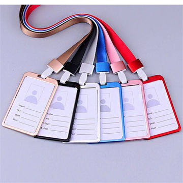 China Lanyards-Aluminium Worker Name Badge Holder Magnet Id Card Holder ...