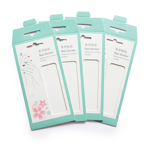 Boîtes d'emballage pour autocollants d'ongles avec logo personnalisé en coréen, japonais et anglais for sale at factory direct price