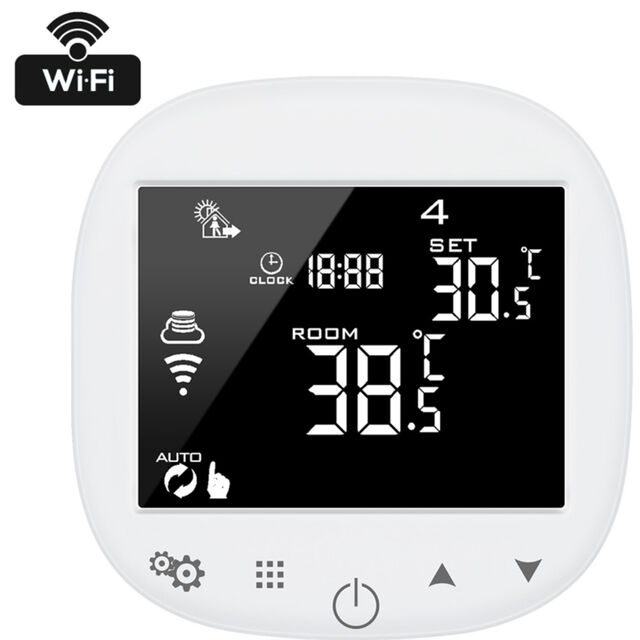Thermostat Intelligent WiFi Chauffage Compatible avec Alexa Google Home Thermostat à Rétroéclairage Blanc for sale at factory direct price