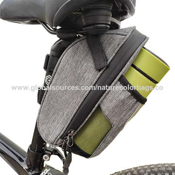 bike saddle bolsa with bottle holder