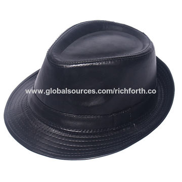 Chapeau Fedora en Cuir PU avec Bord à Pression, Style Britannique, Chapeau de Cowboy, Chapeau Formel