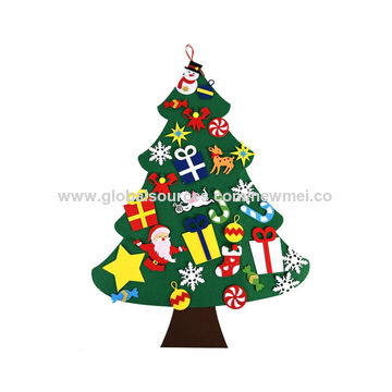 Sistema del árbol de la pared de la Navidad del fieltro de DIY, regalos de Navidad para las decoraciones del tapiz de la Navidad del Año Nuevo de los niños