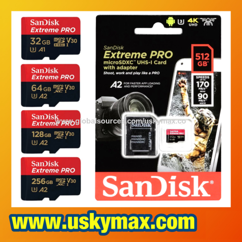 Carte Micro SD SanDisk Extreme PRO 256 Go avec adaptateur SDSQXCZ