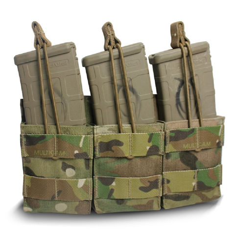 Triple Open Top Elastic Mag Pouch Molle Ammo Pouch Tactical Rifle