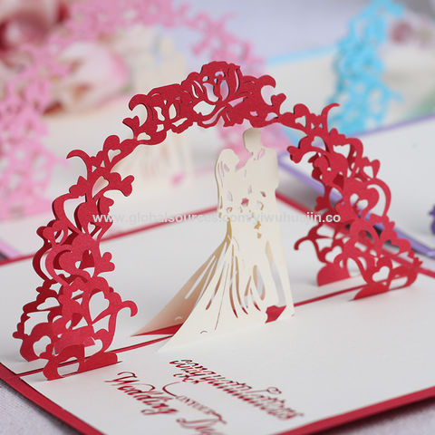 3d Greeting Card Pop-Up Marriage Wedding Greeting Cards Wedding 