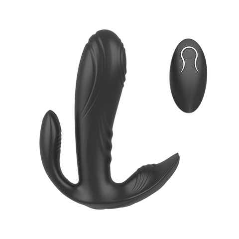 Silicone Men Prostata Massager USB Rechargable Adult-Negro 