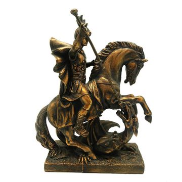Las estatuas de soldados romanos de poliresina vencen al dragón for sale at factory direct price