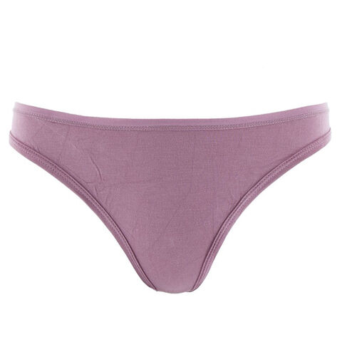 Bragas tipo tanga de bambú para mujer, viscosa de bambú, color morado