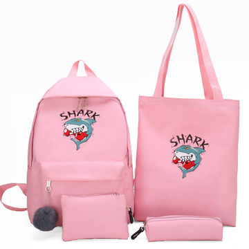 Bags Set,Women Girl Canvas Shoulder School Bag Backpack+Crossbody Tote Bag+Clutch Purse by-NEWONESUN