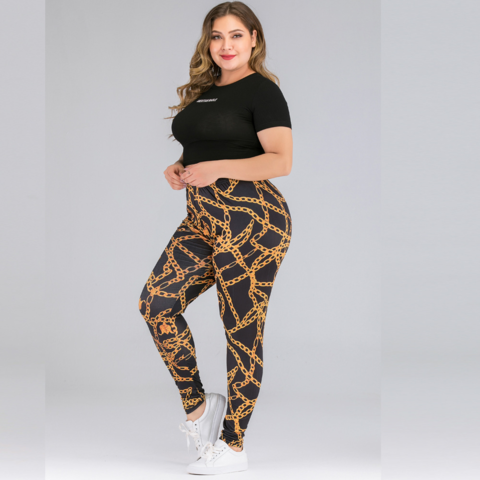 Sport Fitness Fat Women Stacked Big Size Yoga Pants Leopard Snake
