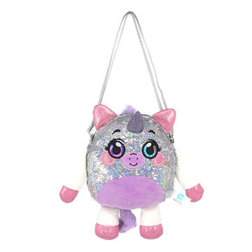 Purple ZSWQ Small Glitter Cute Unicorn Plush Unicorn Shoulder Bag Rainbow Unicorn Crossbody Bag Crossbody Purse Wallet Shoulder Bag Handbag Zipper Closure For Girls Teens Women