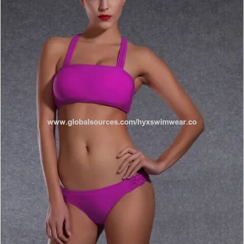 Fato de banho sexy Bikinis Purple Two Piece Swimwear para mulher