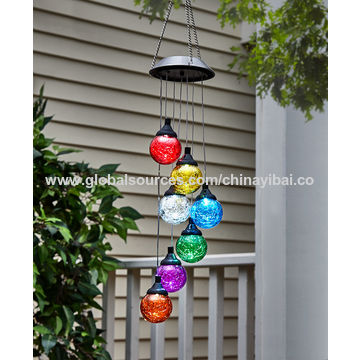 glass globe led solar light mobiles