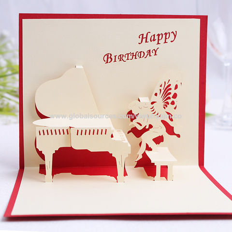 handmade piano birthday card