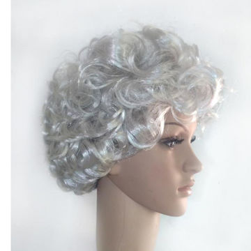 Grey White Short Curly Wig For The Party Doctor s Headdress White