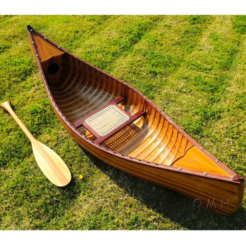 Canoe With Ribs 6ft Vietnam High Quality Wooden Real Kayak Nautical Home Decor Ship Model Boat - Canoe Home Decor