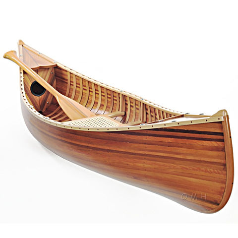 Canoe With Ribs Matte Finish 6ft Vietnam High Quality Wooden Real Kayak Nautical Home Decor Ship Model Boat On - Canoe Home Decor